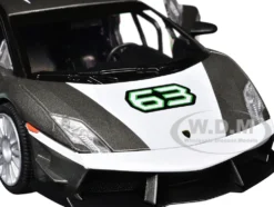 Lamborghini Gallardo LP 560-4 Super Trofeo #63 Gray Metallic and White "GT Racing" Series 1/24 Diecast Model Car by Motormax