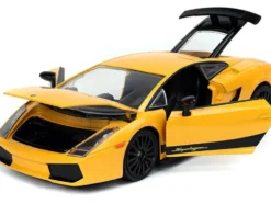 Lamborghini Gallardo Superleggera Yellow Black Stripes Fast & Furious Movie 1/24 Diecast Model Car Jada 32609