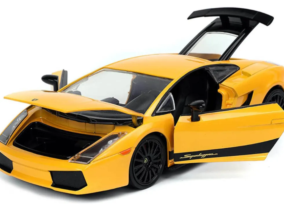 Lamborghini Gallardo Superleggera Yellow Black Stripes Fast & Furious Movie 1/24 Diecast Model Car Jada 32609
