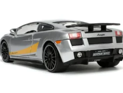Lamborghini Gallardo Superleggera Silver Metallic with Yellow Stripes Hyper-Spec Series 1/24 Diecast Model Car Jada 34027