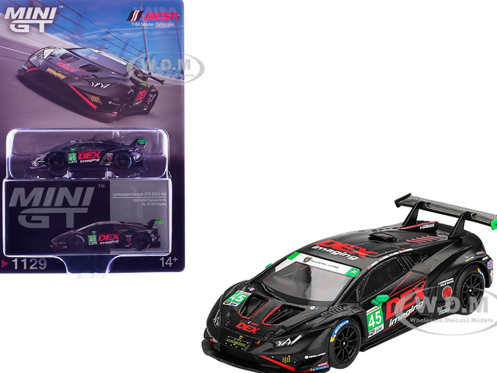 Lamborghini Huracan GT3 EVO2 #45 Graham Doyle - Danny Formal - Ashton Harrison - Kyle Marcelli "DEX Imaging" IMSA "24 Hours of Daytona" (2024) Limited Edition 1/64 Diecast Model Car by Mini GT