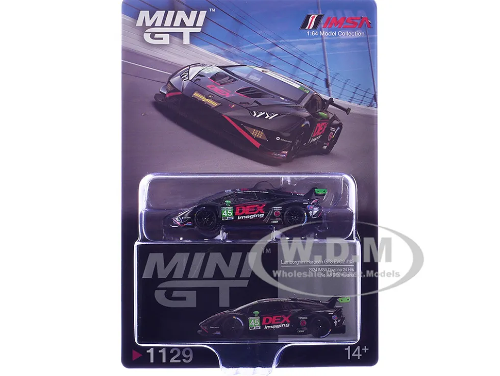 Lamborghini Huracan GT3 EVO2 #45 Graham Doyle - Danny Formal - Ashton Harrison - Kyle Marcelli "DEX Imaging" IMSA "24 Hours of Daytona" (2024) Limited Edition 1/64 Diecast Model Car by Mini GT