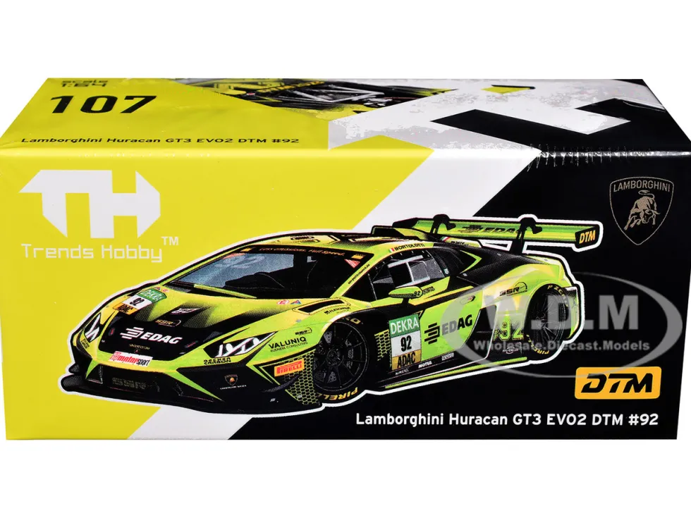 Lamborghini Huracan GT3 Evo 2 #92 Mirko Bortolotti "SSR Performance" "DTM" (2023) 1/64 Diecast Model Car by Trends Hobby
