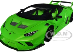Lamborghini Huracan GT LB Silhouette Works Pearl Green Metallic with Black Top 1/18 Model Car Autoart 79128