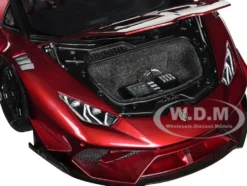 Lamborghini Huracan GT LB Silhouette Works Hyper Red Metallic with Black Top 1/18 Model Car Autoart 79126