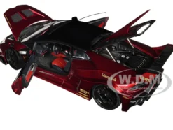 Lamborghini Huracan GT LB Silhouette Works Hyper Red Metallic with Black Top 1/18 Model Car Autoart 79126