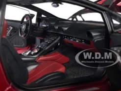 Lamborghini Huracan GT LB Silhouette Works Hyper Red Metallic with Black Top 1/18 Model Car Autoart 79126