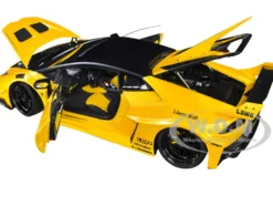 Lamborghini Huracan GT LB Silhouette Works Yellow Metallic with Black Top 1/18 Model Car Autoart 79127