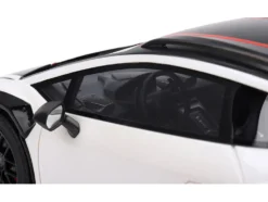 Lamborghini Huracan Sterrato Bianco Asopo White with Matt Black Top and Red Stripes 1/18 Model Car by Top Speed