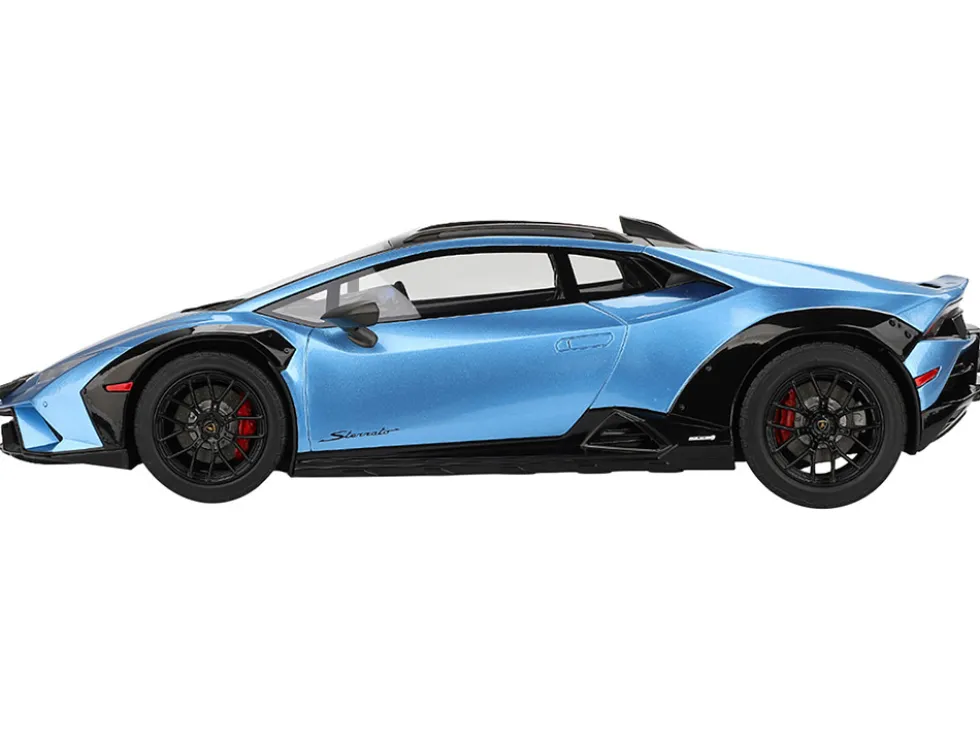 Lamborghini Huracan Sterrato Blu Aegir Blue Metallic with Matt Black Top 1/18 Model Car by Top Speed