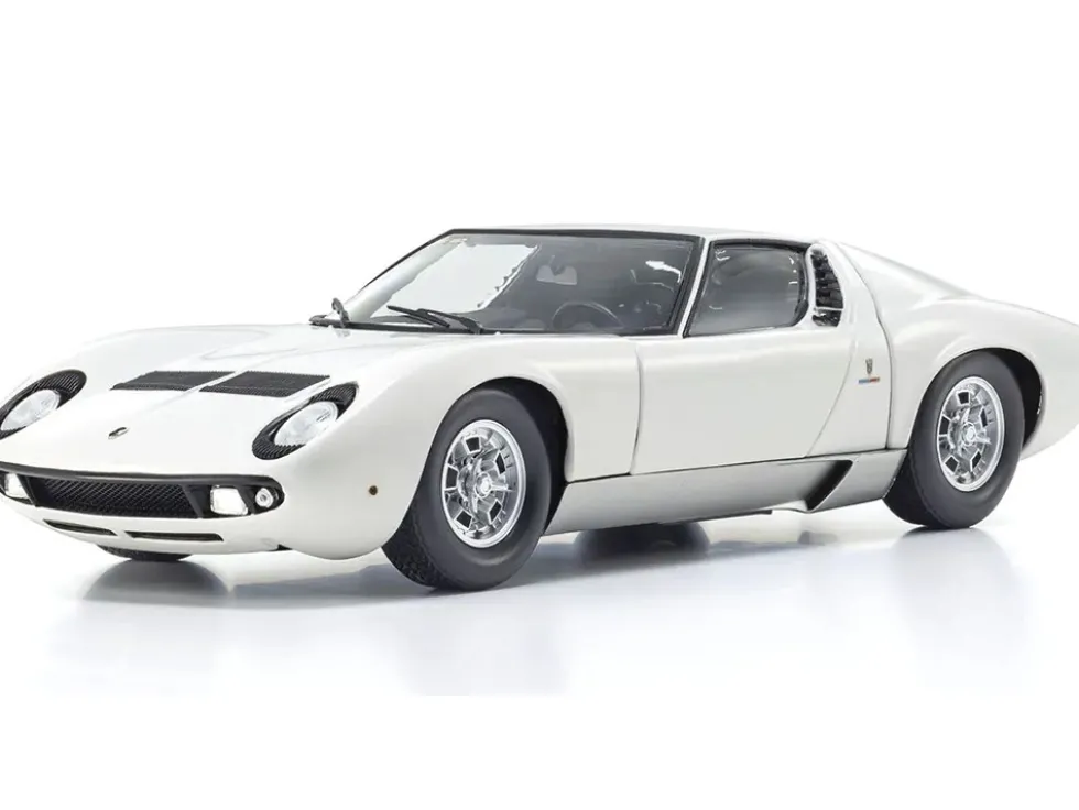 Lamborghini Miura P 400 White 1/18 Diecast Model Car by Kyosho