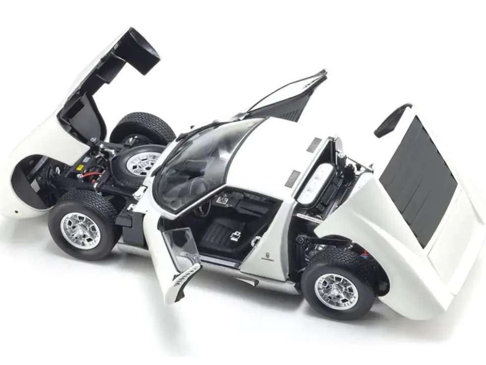 Lamborghini Miura P 400 White 1/18 Diecast Model Car by Kyosho