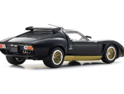 Lamborghini Miura SVR Black with Gold Accents and Wheels 1/43 Diecast Model Car Kyosho KS03203BKG