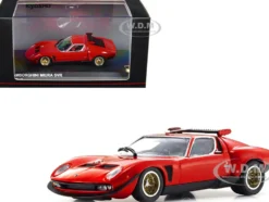 Lamborghini Miura SVR Red with Black Accents and Gold Wheels 1/43 Diecast Model Car Kyosho KS03203R