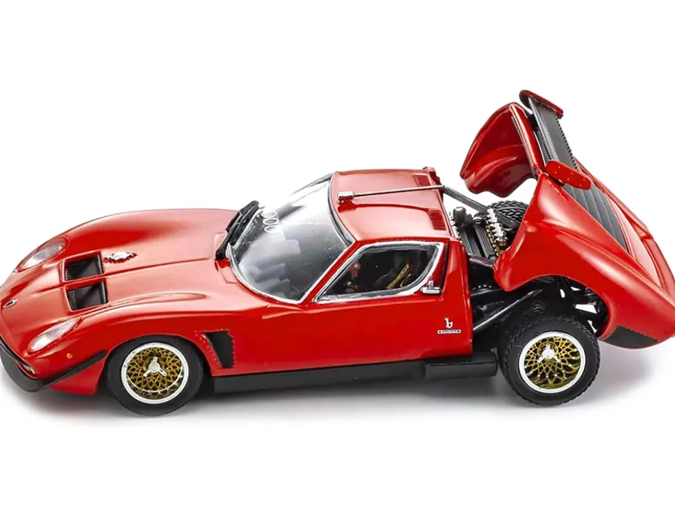 Lamborghini Miura SVR Red with Black Accents and Gold Wheels 1/43 Diecast Model Car Kyosho KS03203R