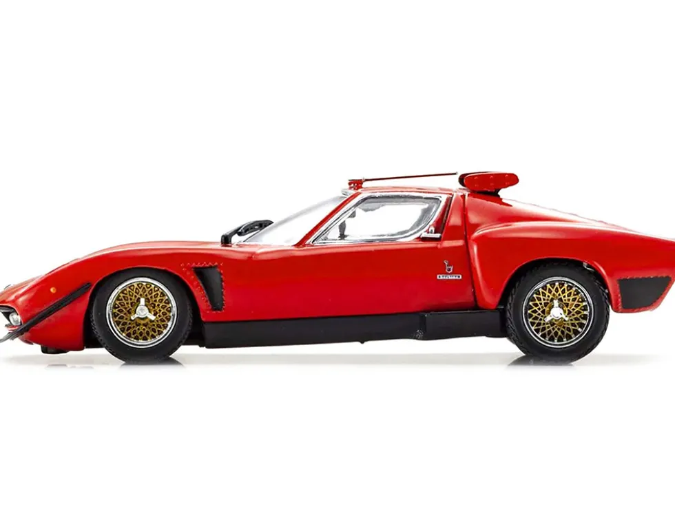 Lamborghini Miura SVR Red with Black Accents and Gold Wheels 1/43 Diecast Model Car Kyosho KS03203R
