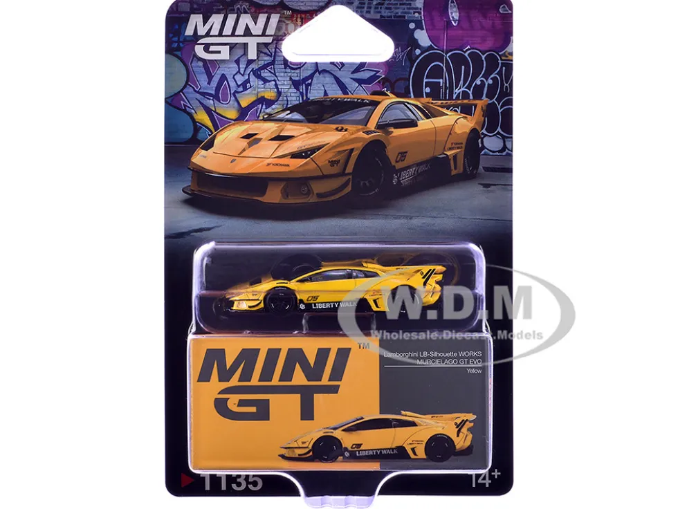 Lamborghini Murcielago GT EVO LB-Silhouette Works Yellow Limited Edition 1/64 Diecast Model Car by Mini GT
