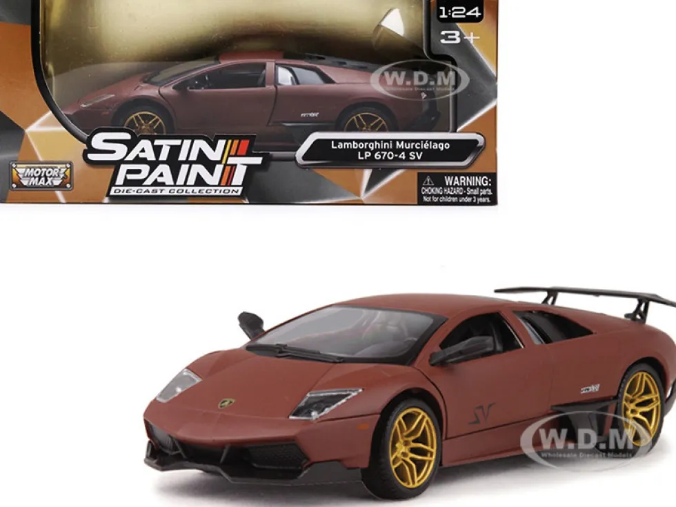 Lamborghini Murcielago LP 670-4 SV Matte Brown 1/24 Diecast Model Car Motormax 79503