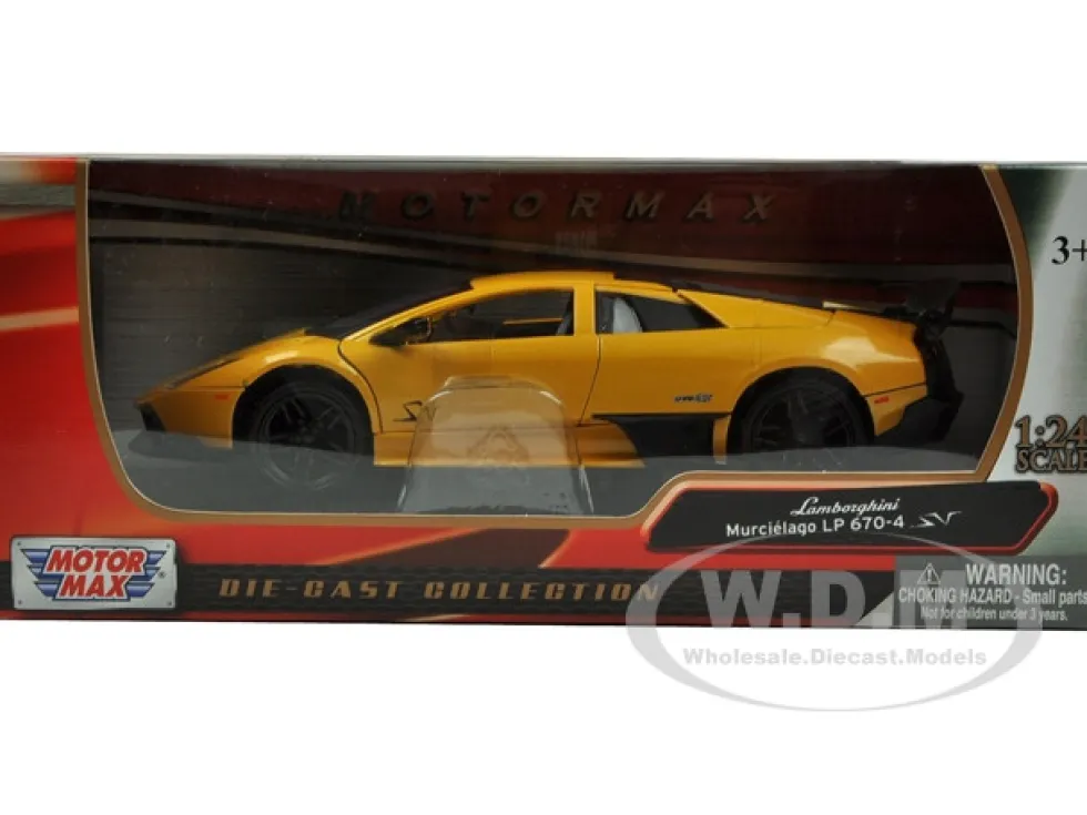 Lamborghini Murcielago LP 670 4 SV Yellow 1/24 Diecast Model Car Motormax 73350