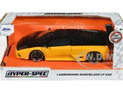 Lamborghini Murcielago LP 640 Yellow Metallic and Matt Black Hyper-Spec Series 1/24 Diecast Model Car Jada 34028