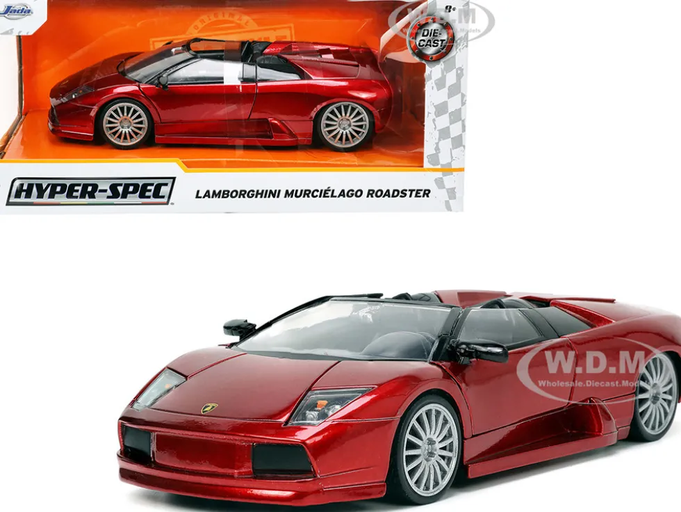 Lamborghini Murcielago Roadster Red Metallic Hyper-Spec Series 1/24 Diecast Model Car Jada 34029