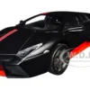 Lamborghini Reventon Matt Black with Red Stripes "Satin Paint" Series 1/24 Diecast Model Car by Motormax
