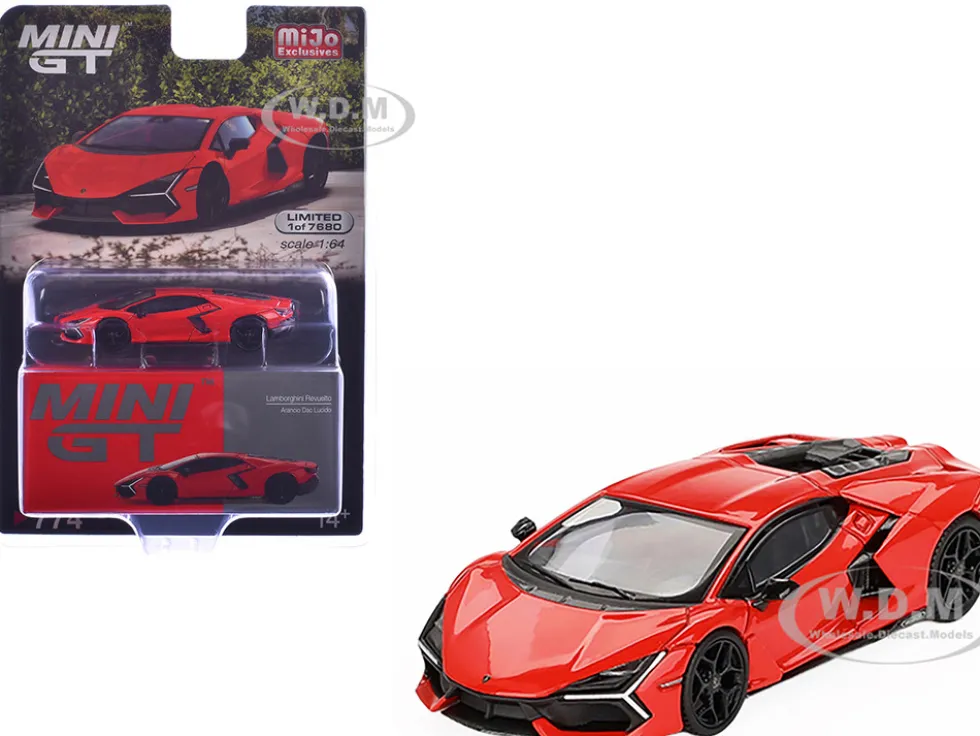 Lamborghini Revuelto Arancio Dac Lucido Orange Limited Edition to 7680 pieces Worldwide 1/64 Diecast Model Car by Mini GT