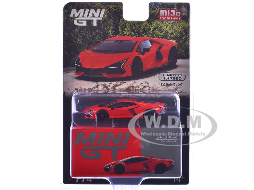 Lamborghini Revuelto Arancio Dac Lucido Orange Limited Edition to 7680 pieces Worldwide 1/64 Diecast Model Car by Mini GT