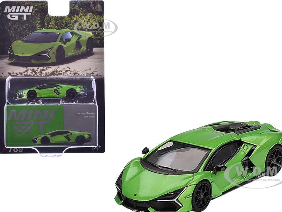Lamborghini Revuelto Verde Selvans Green Metallic Limited Edition 1/64 Diecast Model Car by Mini GT