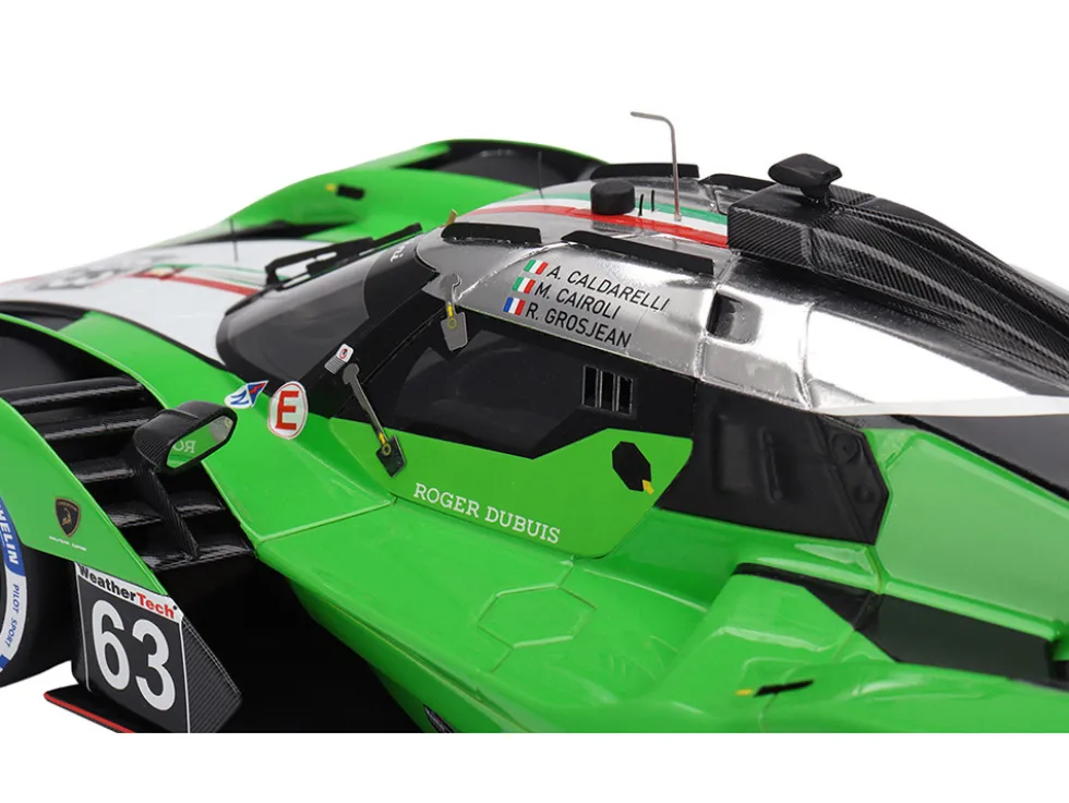 Lamborghini SC63 #63 Matteo Cairoli - Andrea Caldarelli - Romain Grosjean "Iron Lynx" IMSA "12 Hours of Sebring" (2024) 1/18 Model Car by Top Speed