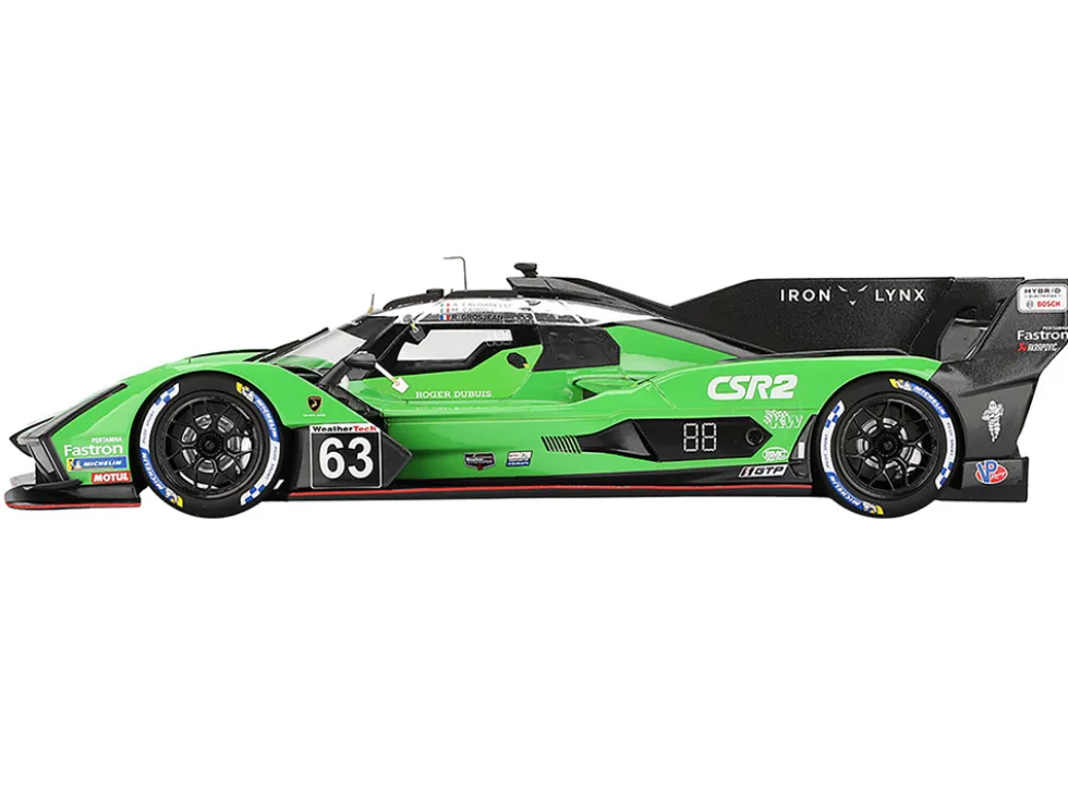 Lamborghini SC63 #63 Matteo Cairoli - Andrea Caldarelli - Romain Grosjean "Iron Lynx" IMSA "12 Hours of Sebring" (2024) 1/18 Model Car by Top Speed