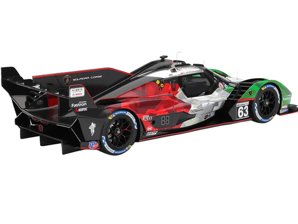 Lamborghini SC63 #63 Mirko Bortolotti - Romain Grosjean - Daniil Kvyat - Edoardo Mortara "Automobili Lamborghini Squadra Corse" IMSA "24 Hours of Daytona" (2025) 1/18 Model Car by Top Speed