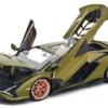Lamborghini Sian FKP 37 Matt Green Metallic Copper Wheels 1/18 Diecast Model Car Bburago 11046