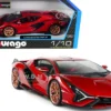 Lamborghini Sian FKP 37 Red Copper Wheels 1/18 Diecast Model Car Bburago 11046