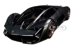 Lamborghini Terzo Millennio Dark Gray Metallic Black Top Carbon Accents 1/24 Diecast Model Car Bburago 21094