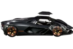 Lamborghini Terzo Millennio Dark Gray Metallic Black Top Carbon Accents 1/24 Diecast Model Car Bburago 21094