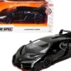 Lamborghini Veneno Matt Black Hyper-Spec Series 1/24 Diecast Model Car Jada 33615