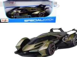 Lamborghini V12 Vision Gran Turismo Matt Green Metallic 1/18 Diecast Model Car Maisto 31454