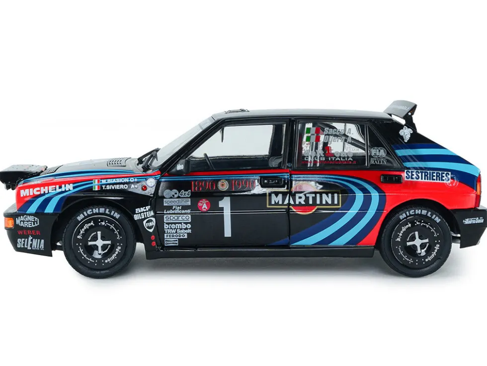 Lancia Delta HF Integrale #1 A. Sacco - A. Ollero "Miki Biasion Martini Racing Rallye Monte Carlo 1990 Tribute" FIA Historic Rally (2026) "Competition" Series 1/18 Diecast Model Car by Solido