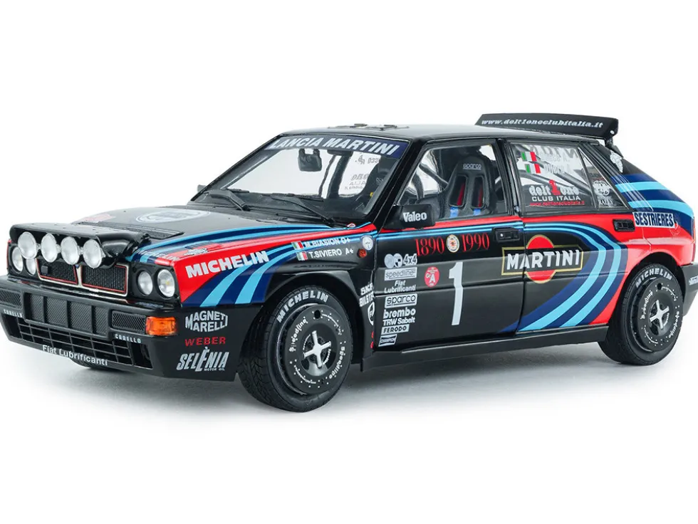 Lancia Delta HF Integrale #1 A. Sacco - A. Ollero "Miki Biasion Martini Racing Rallye Monte Carlo 1990 Tribute" FIA Historic Rally (2026) "Competition" Series 1/18 Diecast Model Car by Solido