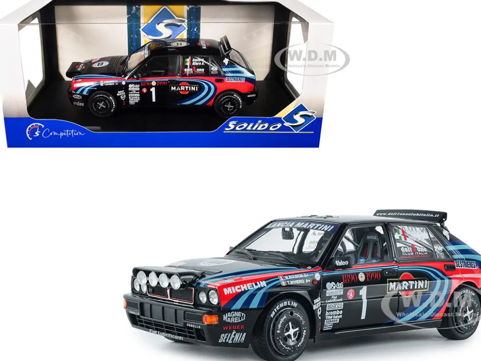 Lancia Delta HF Integrale #1 A. Sacco - A. Ollero "Miki Biasion Martini Racing Rallye Monte Carlo 1990 Tribute" FIA Historic Rally (2026) "Competition" Series 1/18 Diecast Model Car by Solido