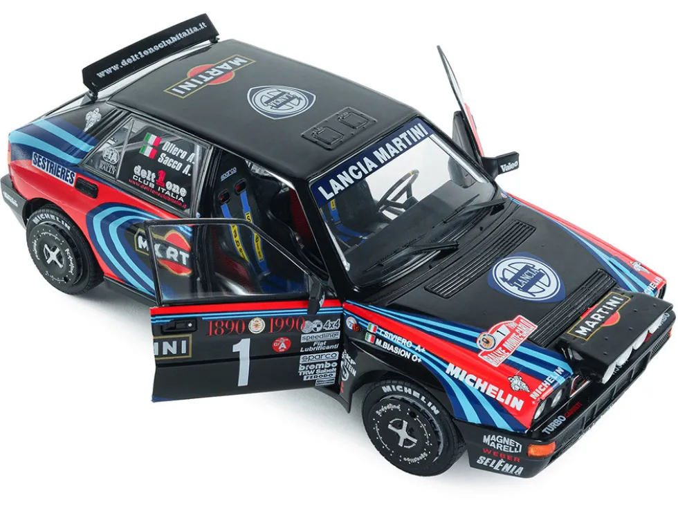 Lancia Delta HF Integrale #1 A. Sacco - A. Ollero "Miki Biasion Martini Racing Rallye Monte Carlo 1990 Tribute" FIA Historic Rally (2026) "Competition" Series 1/18 Diecast Model Car by Solido
