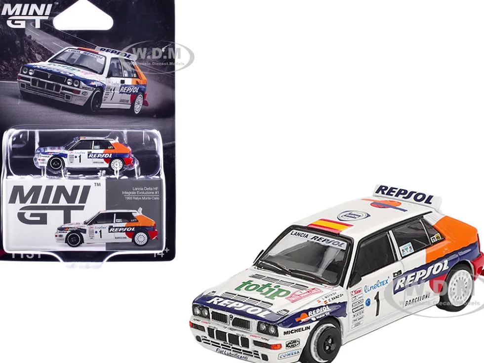 Lancia Delta HF Integrale Evoluzione #1 Carlos Sainz - Luis Moya "Rallye Monte-Carlo" (1993) Limited Edition 1/64 Diecast Model Car by Mini GT