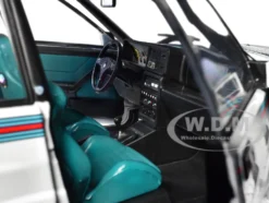 1992 Lancia Delta HF Integrale Evo 1 Martini 6 White with Blue and Red Stripes World Rally Champion Martini Racing 1/18 Diecast Model Car Solido S1807804