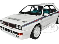 1992 Lancia Delta HF Integrale Evo 1 Martini 6 White with Blue and Red Stripes World Rally Champion Martini Racing 1/18 Diecast Model Car Solido S1807804