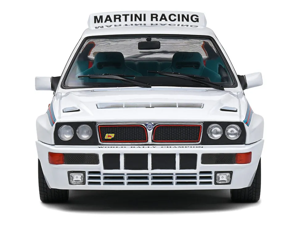 1992 Lancia Delta HF Integrale Evo 1 Martini 6 White with Blue and Red Stripes World Rally Champion Martini Racing 1/18 Diecast Model Car Solido S1807804