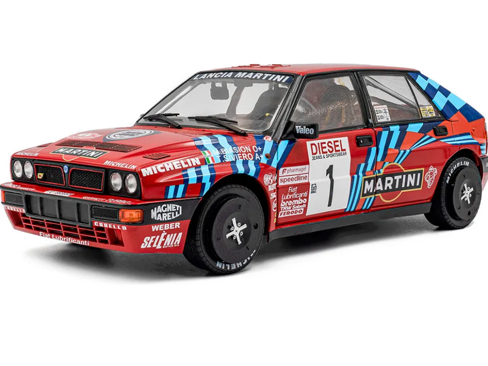 Lancia Delta HF Integrale #1 Miki Biasion - Tiziano Siviero Winner "Rally Sanremo" (1989) "Competition" Series 1/18 Diecast Model Car by Solido