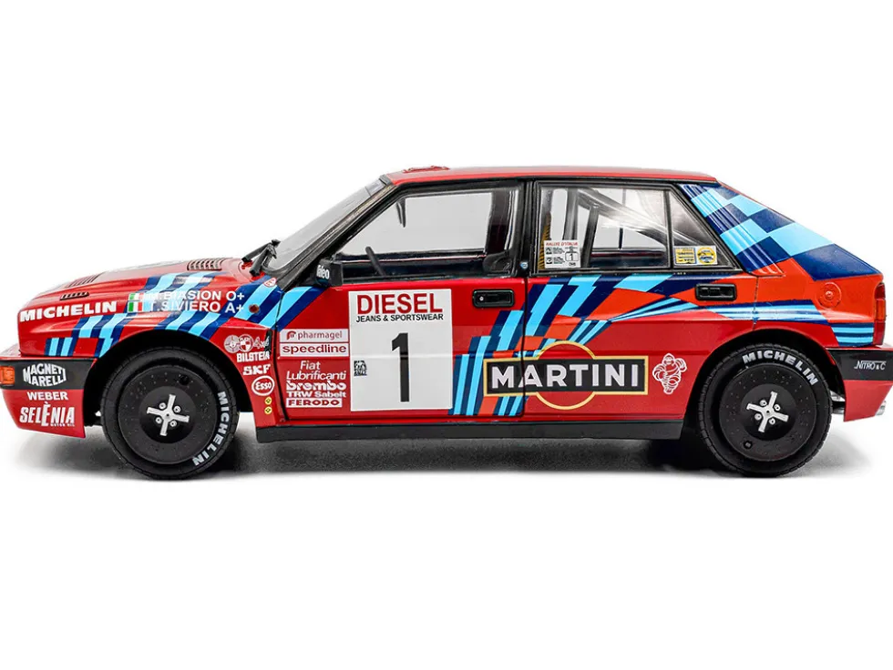 Lancia Delta HF Integrale #1 Miki Biasion - Tiziano Siviero Winner "Rally Sanremo" (1989) "Competition" Series 1/18 Diecast Model Car by Solido