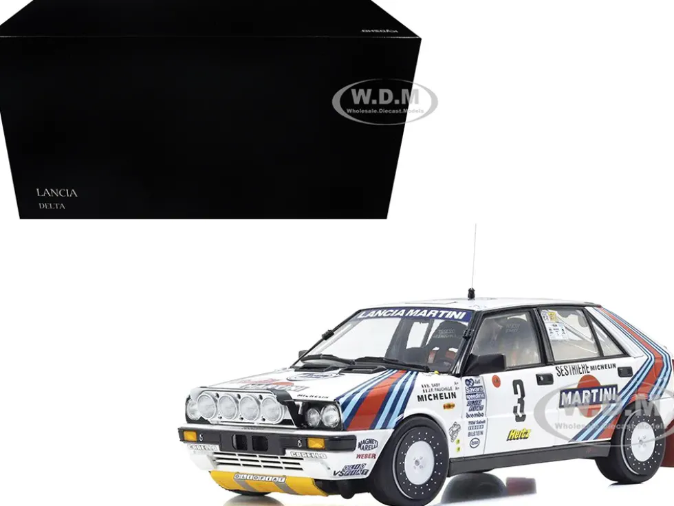 Lancia Delta HF 4WD #3 Bruno Saby - Jean-Francois Fauchille "Martini Racing" Winner "Rally Monte Carlo" (1988) 1/18 Diecast Model Car by Kyosho