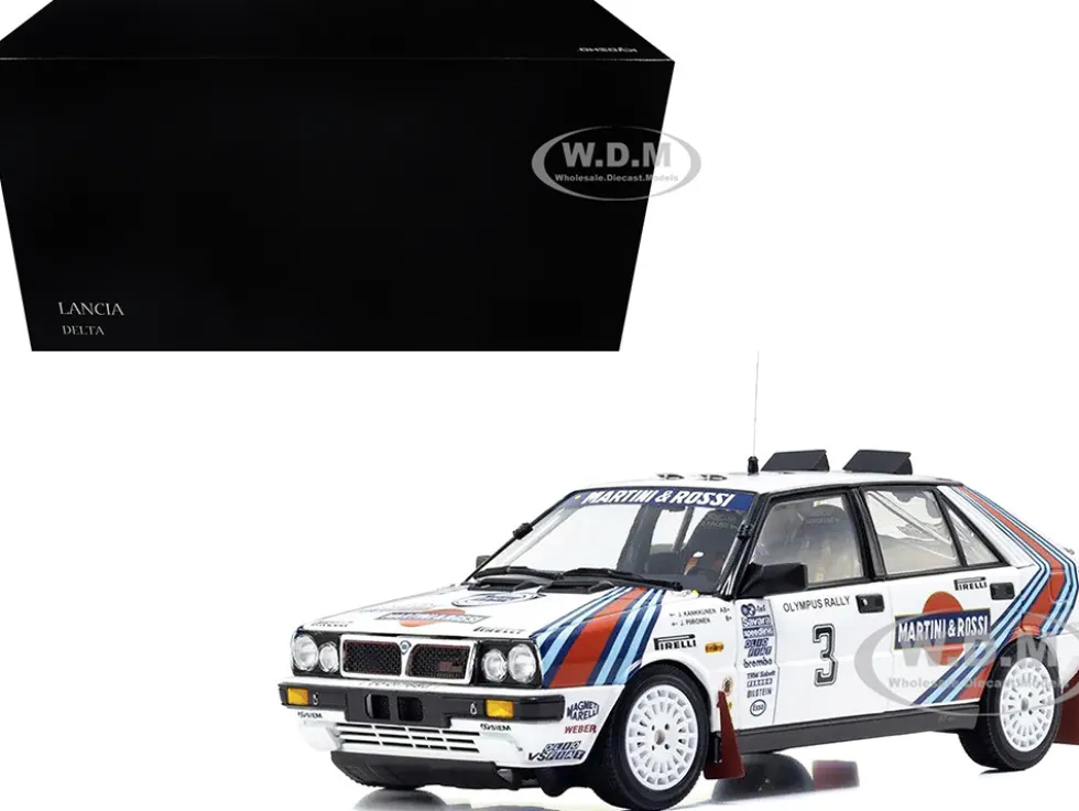 Lancia Delta HF 4WD #3 Juha Kankkunen - Juha Piironen "Martini Racing" Winner "Olympus Rally" (1987) 1/18 Diecast Model Car by Kyosho